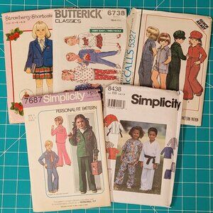 Group of 5 vintage Children's patterns